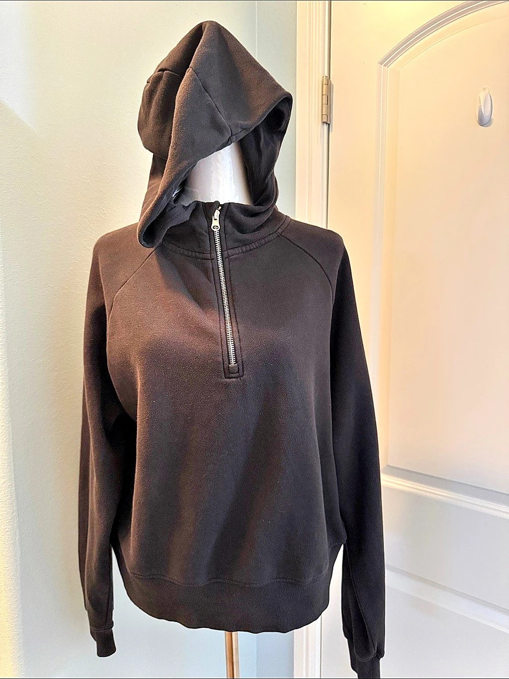 Traj3ctory Black Half -zip Hoodie with Hood